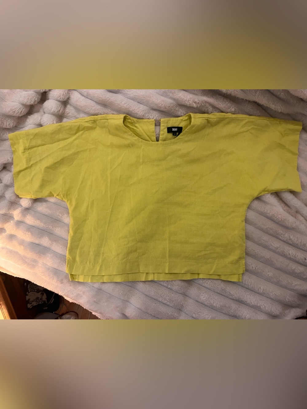 DKNY Bright Lime Cropped Boxy Tee
